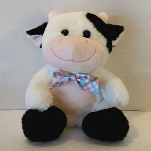 Inter American 2017 Cow With Blue Plaid Bow Stuffed Plushie Toy